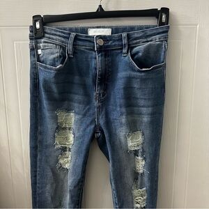 KanCan Youth Distressed Skinny Jeans Size 16 Tween Raw Hem Ripped Denim
